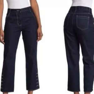 CURRENT AIR Jeans Womens Large Dark Blue High Waisted Button Cuff Denim